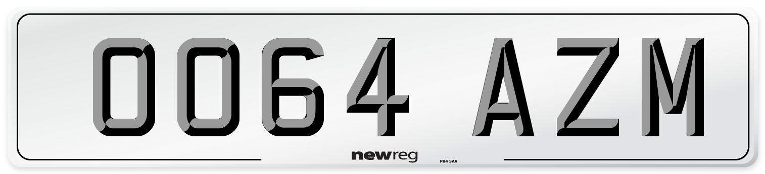 OO64 AZM Number Plate from New Reg